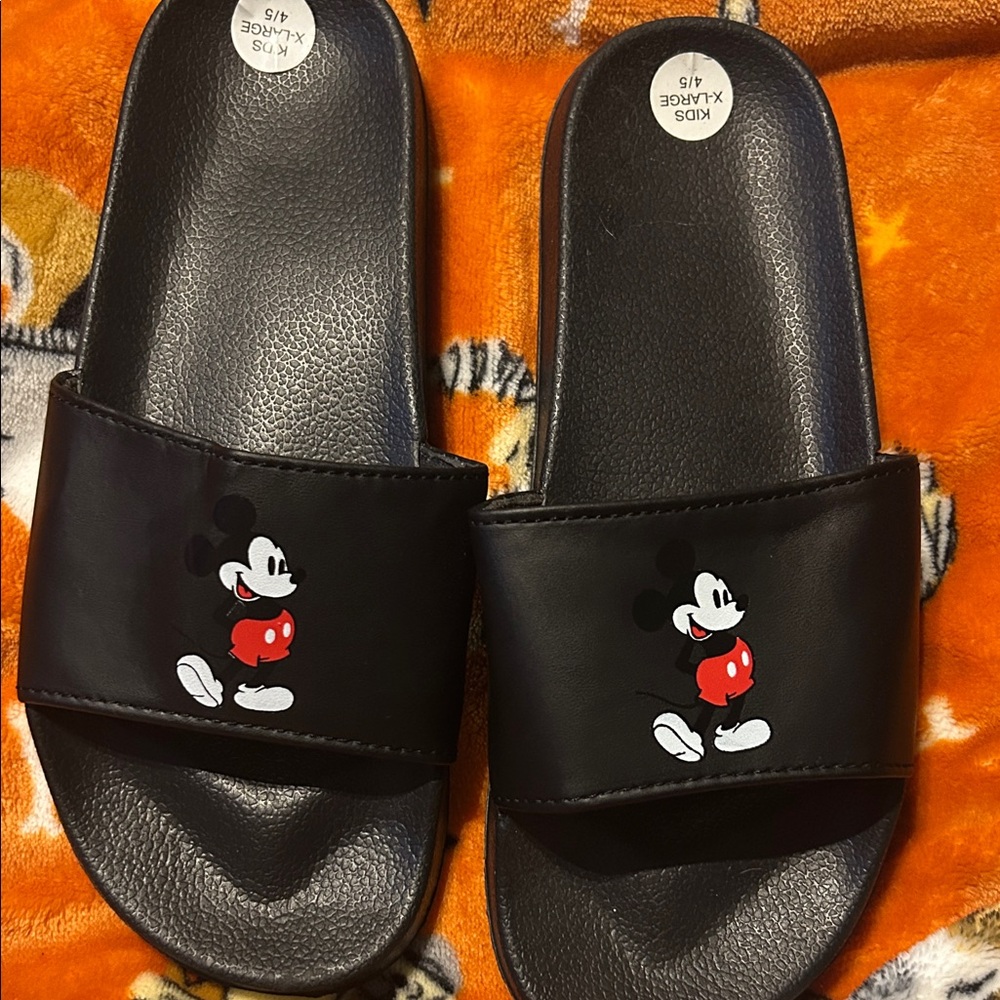 Kids Mickey Mouse Black Slides